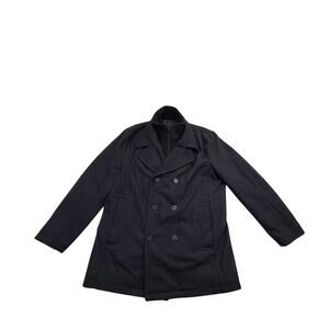 Marc New York Andrew Marc Wool Blend Double-Breasted Bib Peacoat   Size: L Men's